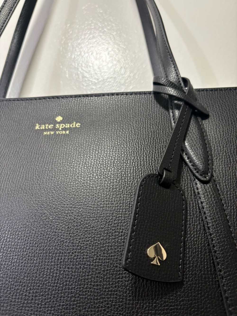 kate spade black leather tote - Picture 3 of 5